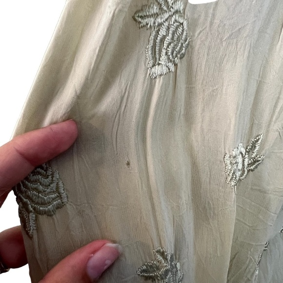 Johnny Was Vintage Sage Green Boho Midi Dress - Picture 13 of 14